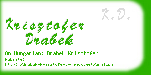 krisztofer drabek business card